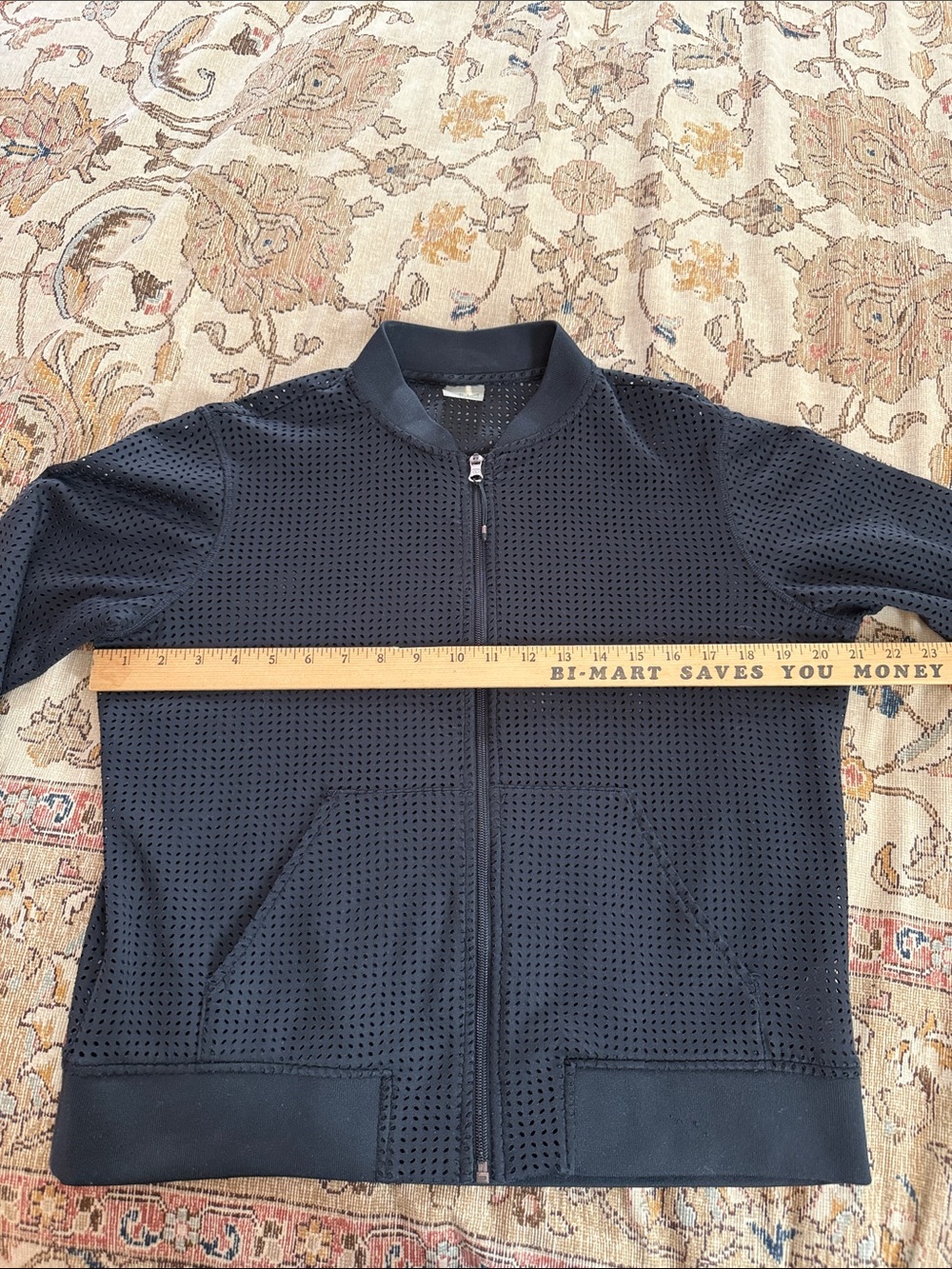 Calia Black Perforated Zip-Front Bomber Jacket - Picture 9 of 11